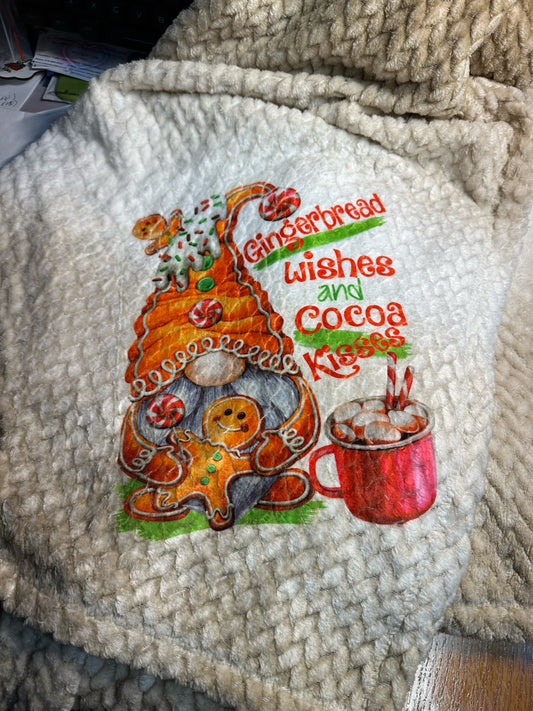 Throw Blanket - Gingerbread Man Print - (Ombre Blanket)