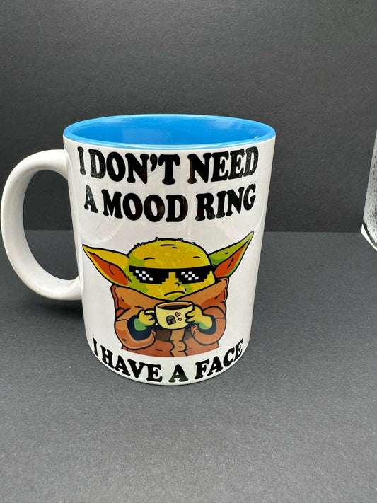 Baby Yoda Mood Ring- Ceramic coffee mug