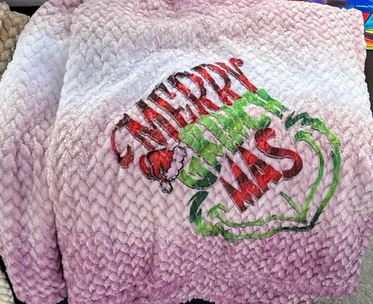 Throw Blanket - Merry Grinch-mas Print - (Ombre Blanket)