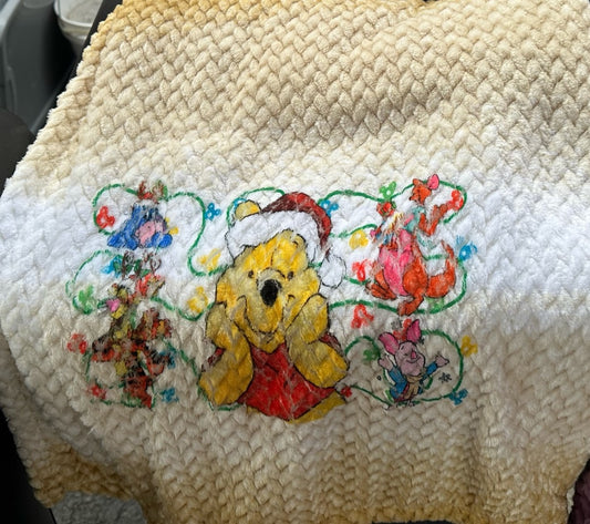 Throw Blanket - Pooh Christmas Print - (Ombre Blanket)